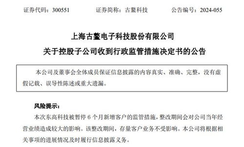 實(shí)控人剛被逮捕，古鰲科技子公司再領(lǐng)罰單 信息服務(wù)業(yè)務(wù)承壓